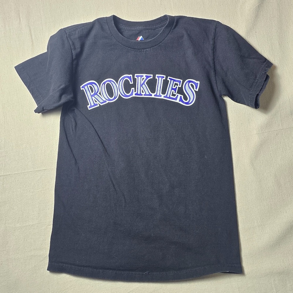 Colorado Rockies Lahey Clinic Majestic Black Majestic T Shirt Size S